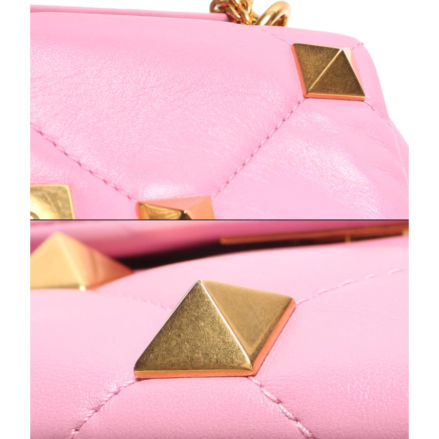 ヴァレンチノ ローマンスタッズレザーショルダーバッグ レディース VALENTINO（ヴァレンティノ） 【美品】ヴァレンティノ ローマン