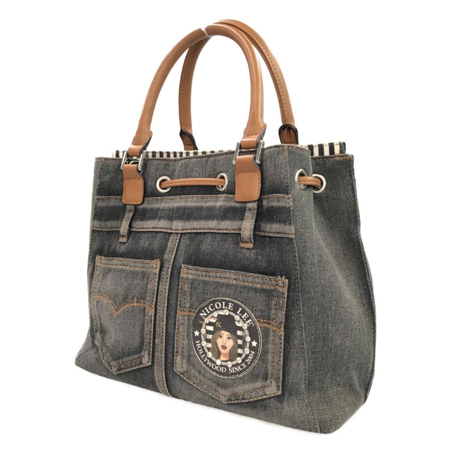 スタッズデニムトートバッグ ハンドバッグ レディース Nicole Lee 中古 