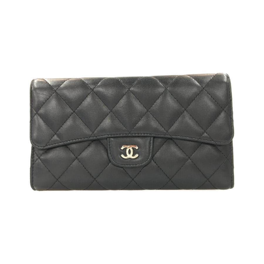 シャネル 長財布 シルバー金具 マトラッセ レディース CHANEL 中古