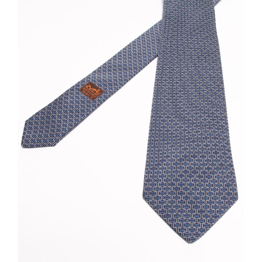 HERMES エルメス ネクタイ H柄 8cm 美品 シルク ビジネス 正装 ...
