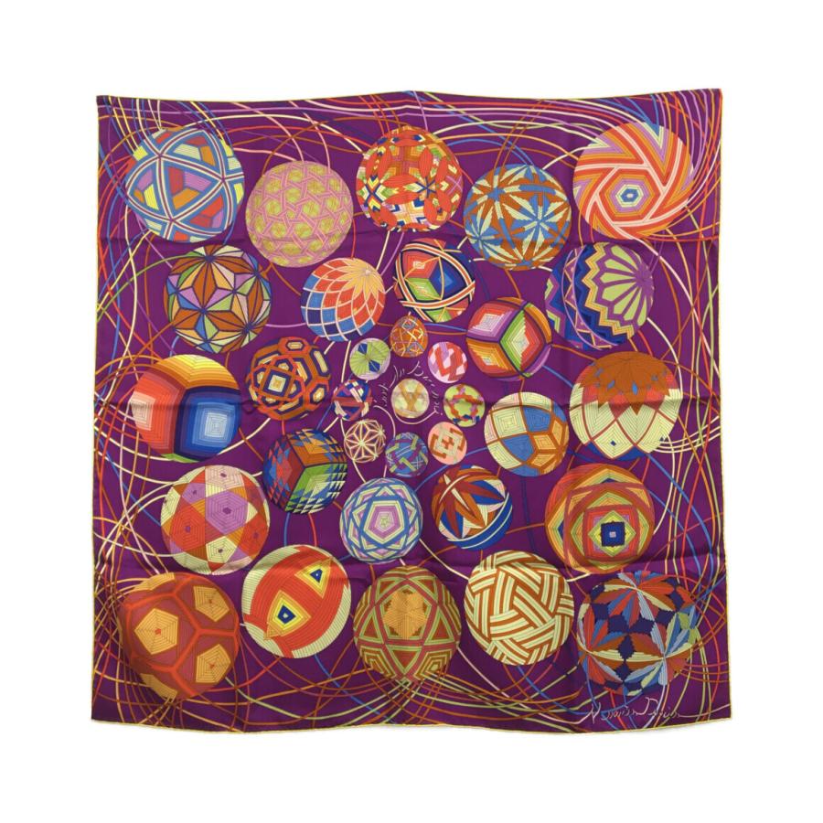 美品 エルメス スカーフ 手毬の宇宙 カレ90 シルク100% Lart du 美品 エルメス スカーフ 手毬の宇宙 カレ90 シルク100% Lart du