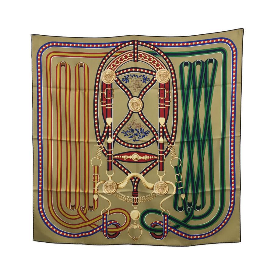 美品 エルメス スカーフ ベルト柄 カレ90 シルク100% Grand 美品 エルメス スカーフ ベルト柄 カレ90 シルク100% Grand