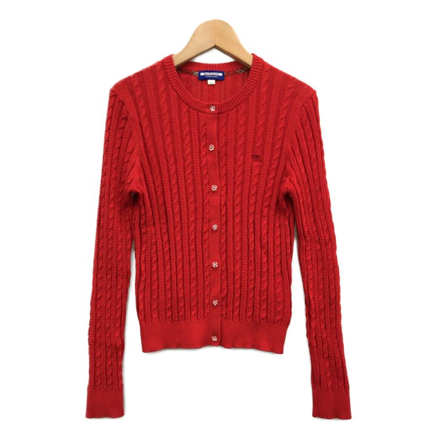 美品BURBERRY BLUE LABEL ニットセーターカーディガン綿100% 美品】BURBERRY BLUE LABEL カーディガン ロゴ刺繍 M 38 - メルカリ