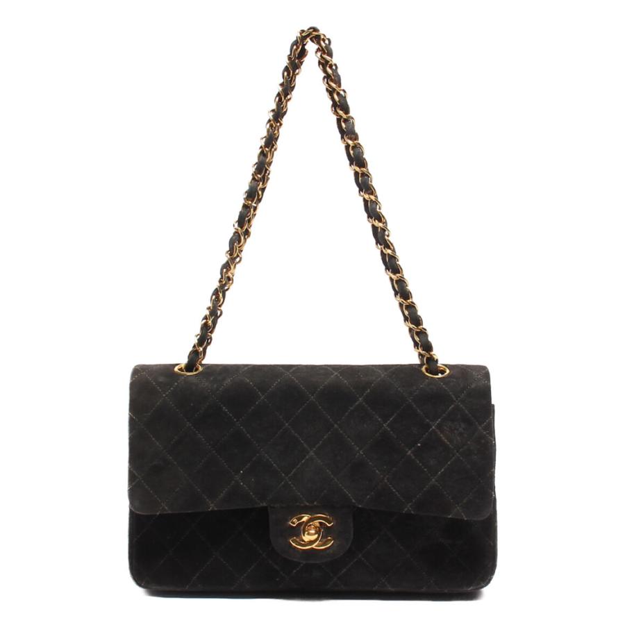 シャネル Wチェーンショルダーバッグ ダブルフラップ ゴールド金具 