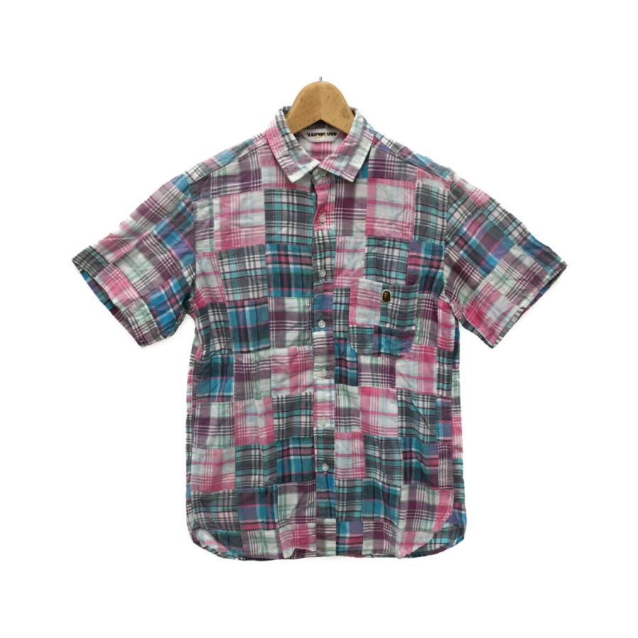アベイシングエイプ 半袖シャツ パッチワークシャツ メンズ SIZE M (M 