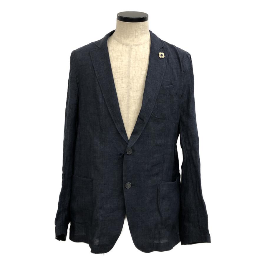 美品✨LARDINI ラルディーニ 3Bテーラードジャケット 50 ラルディーニ LARDINI ウール 3B テーラードジャケット ネイビー