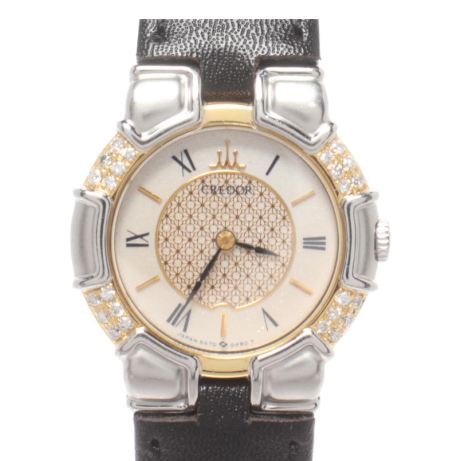 セイコー 腕時計 エントラータ 5A70-0220 CREDOR クオーツ レディース  