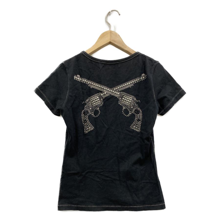 ロアー 半袖Tシャツ クロスガン ロゴスタッズ レディース (XS以下 
