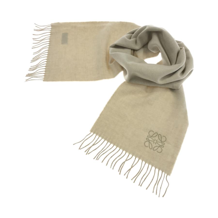 ロエベウールカシミヤバイカラーアナグラムマフラー