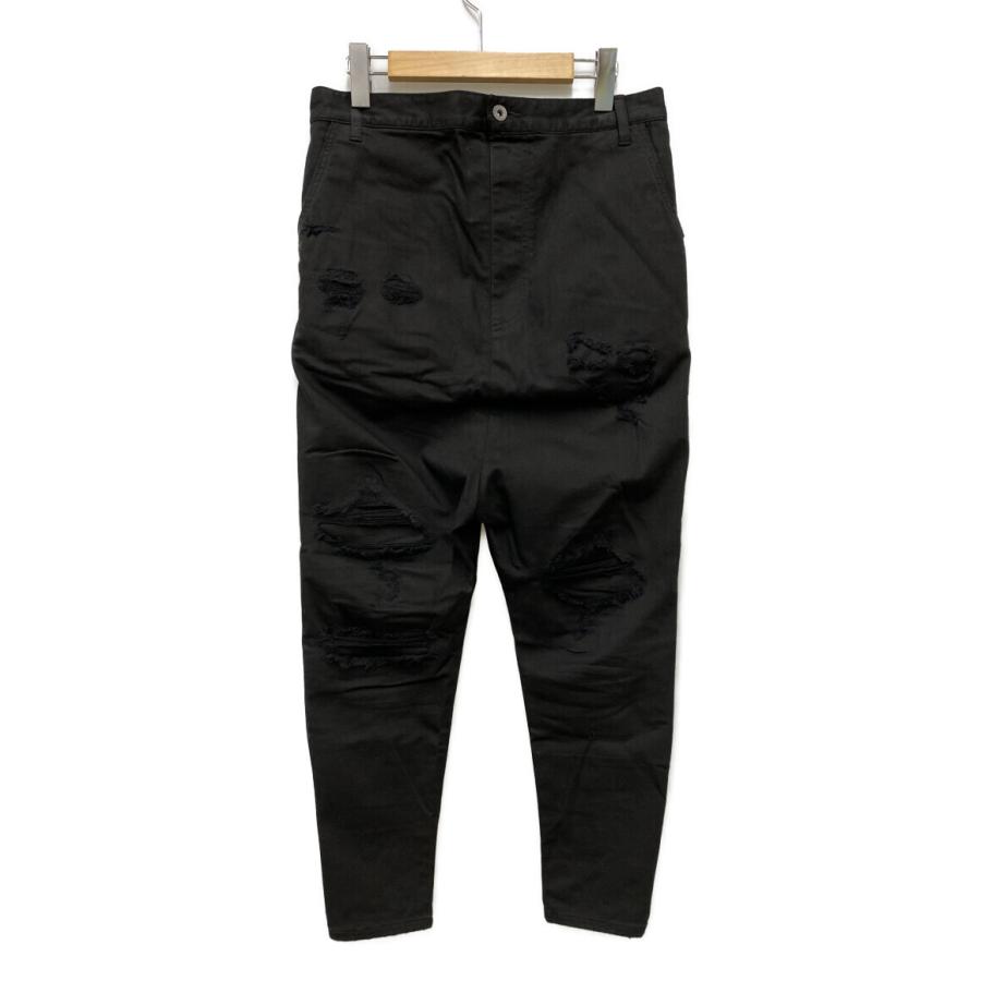 stof ストフ ブラック ダメージ サルエルパンツ D.HYGEN - Bum Flap Damaged Denim Drop Crotch Slim Pants