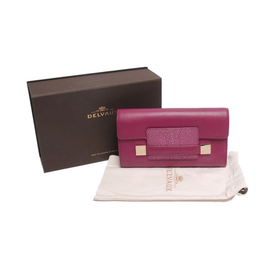 デルボー 長財布 ボルドー系 ガルーシャ マダム レディース DELVAUX 