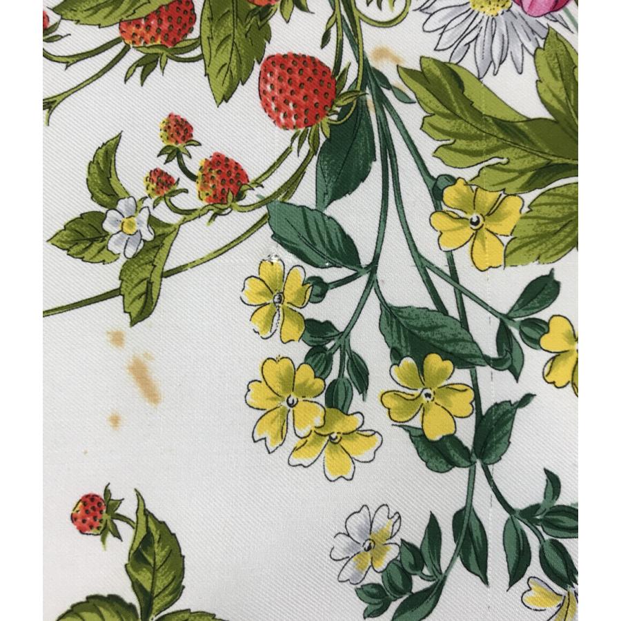 グッチ スカーフ シルク100% ボタニカル 蝶 花 イチゴ柄 フローラ 