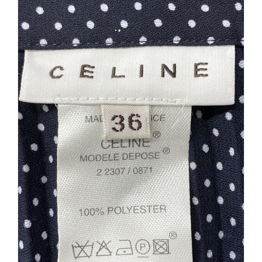 美品 セリーヌ プリーツスカート ドット柄 レディース SIZE 36 (S 