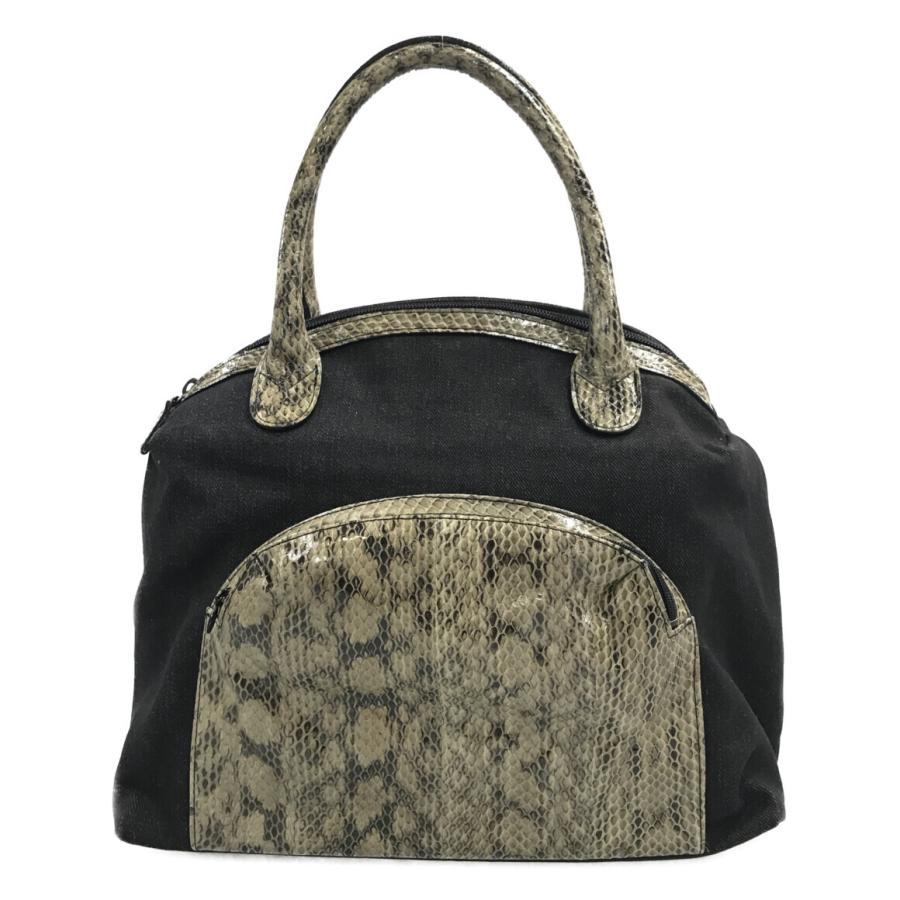 ハンドバッグ トートバッグ デニム地 パイソン柄 レディース OSAM 中古  