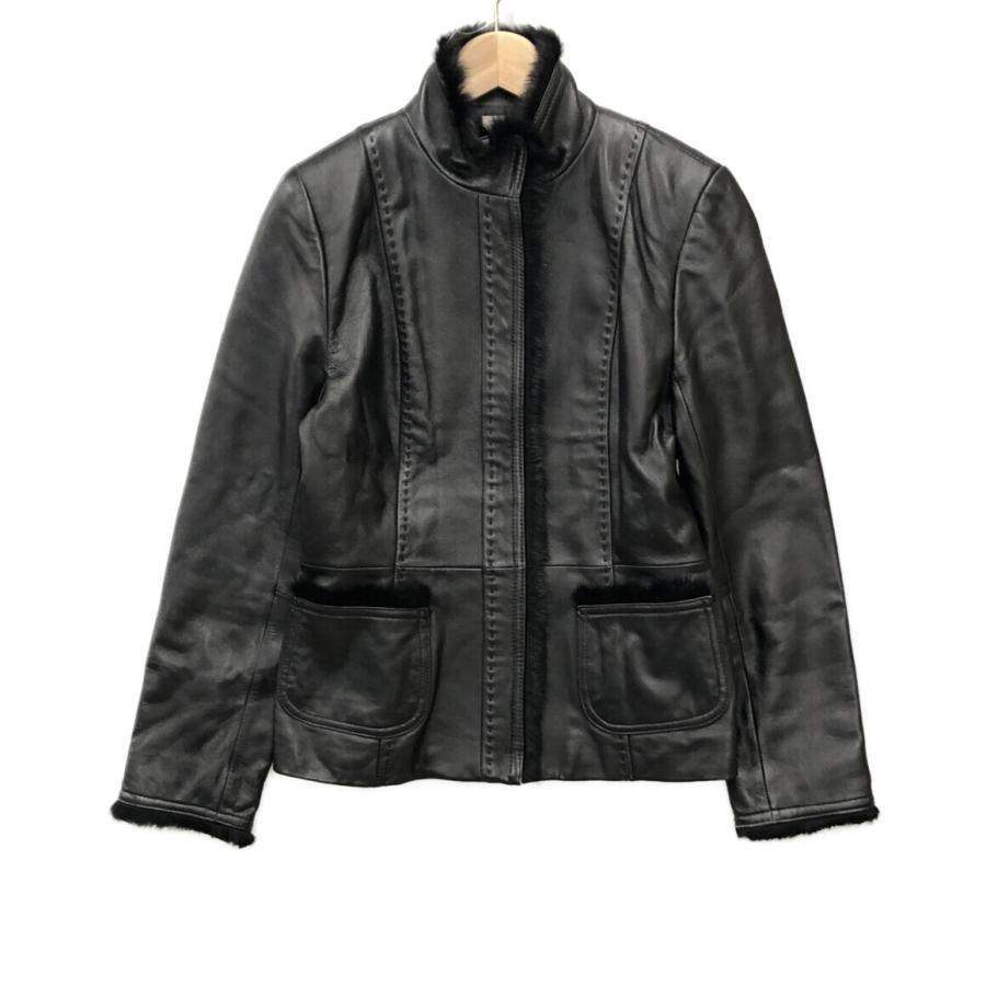 新品 ラビットファーのラムレザージャケット