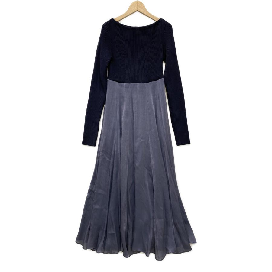 美品 長袖ワンピース リブニットドッキングワンピース CWN0211070 