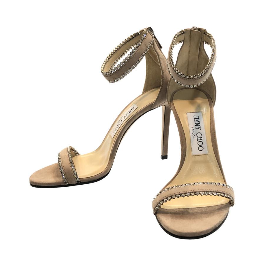 美品 ジミーチュウ アンクルストラップサンダル ジュエル付き DOCHAS  