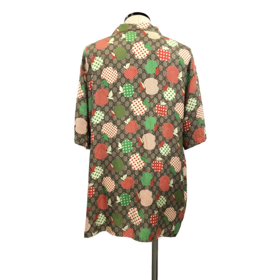 グッチ 半袖シャツ りんご柄 GG柄 シルク100％ 663638 メンズ SIZE 50 