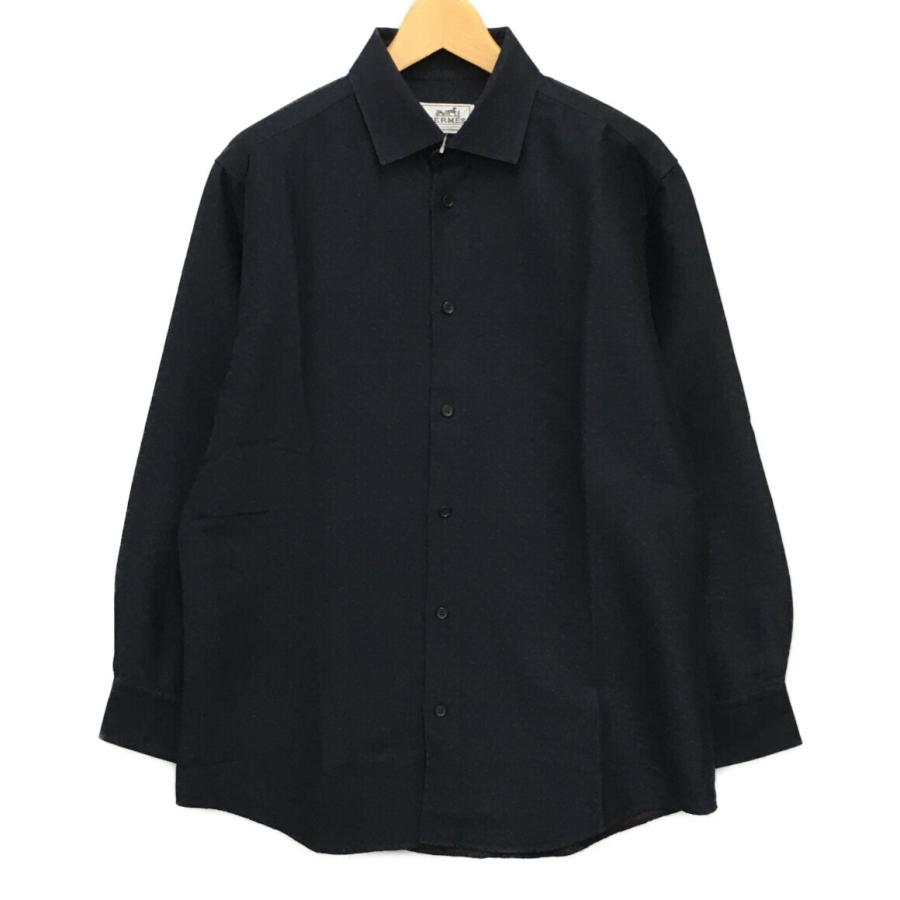 エルメス セリエボタン 長袖シャツ ドット柄 メンズ SIZE 41/16 (L 