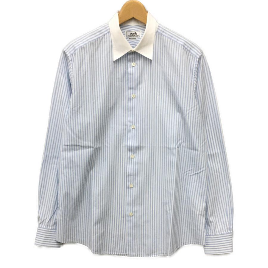 エルメス ストライプセリエボタンシャツ メンズ SIZE 42 (L) HERMES 