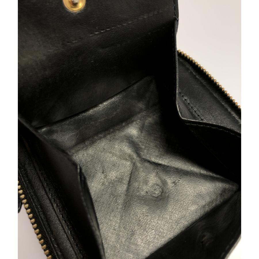 コムデギャルソン 二つ折り財布 ラウンドファスナー 星柄 型押し  