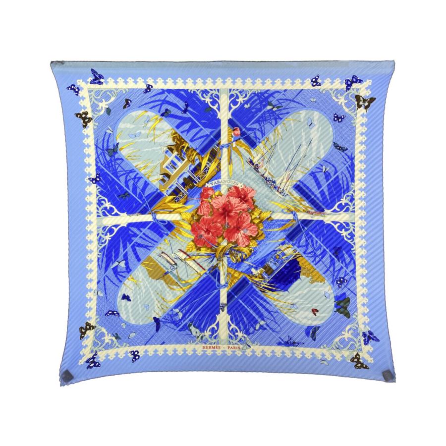 HERMES アートワーク シルクスカーフ エルメス マリン柄スカーフ シルク