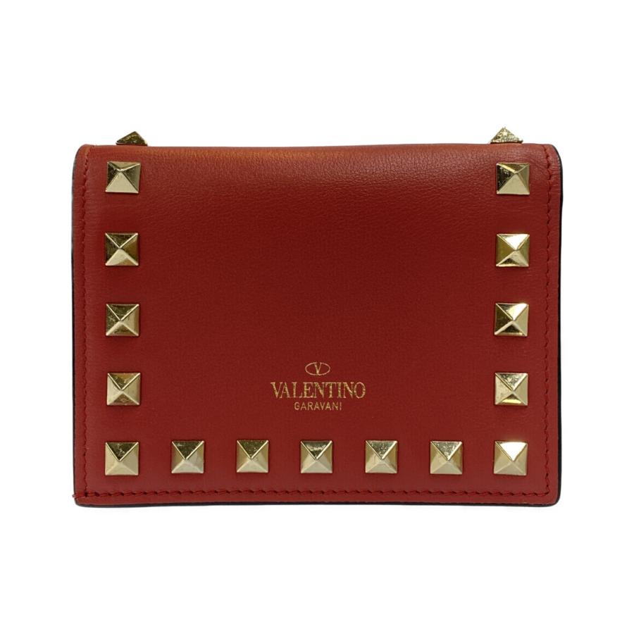 バレンチノ 二つ折り財布 スタッズ レディース VALENTINO 中古