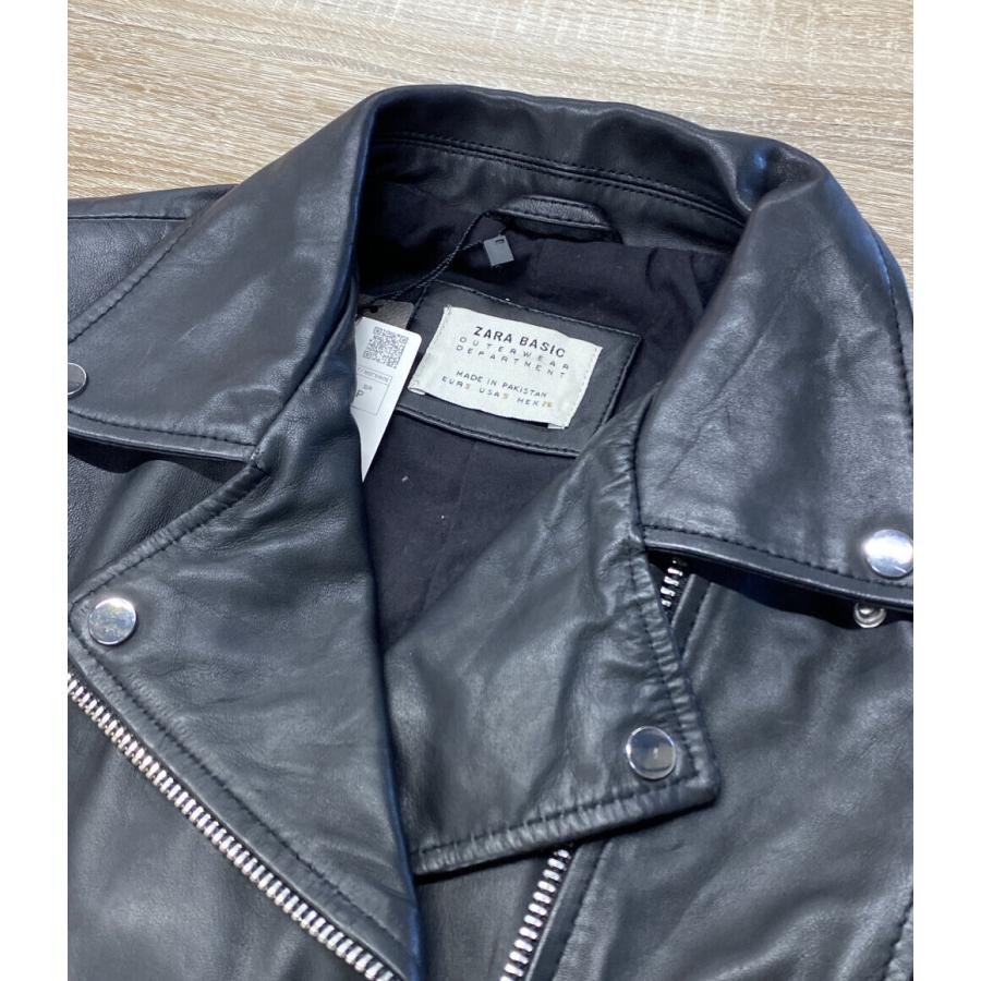 ZARA ダークグレー レザーライダースジャケット S