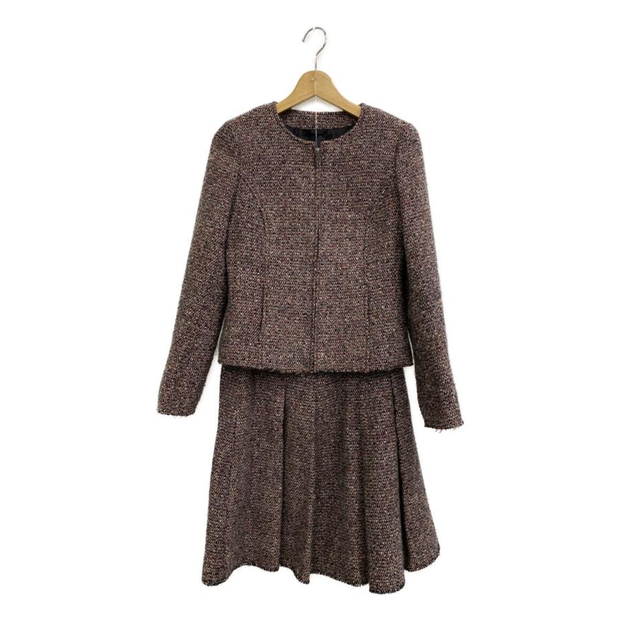 バーバリーロンドン セットアップ ツイードスカートスーツ レディース  