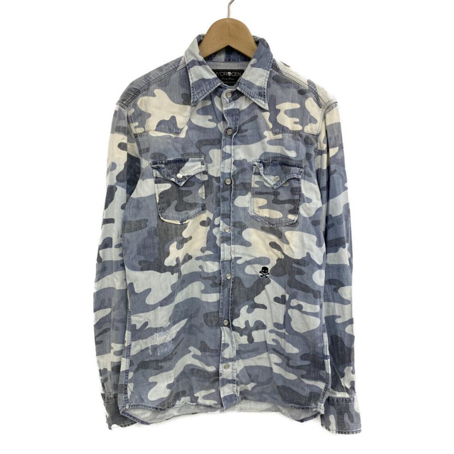 ハイドロゲン HYDROGEN ハイドロゲン シャツ 長袖 メンズ ブルー迷彩