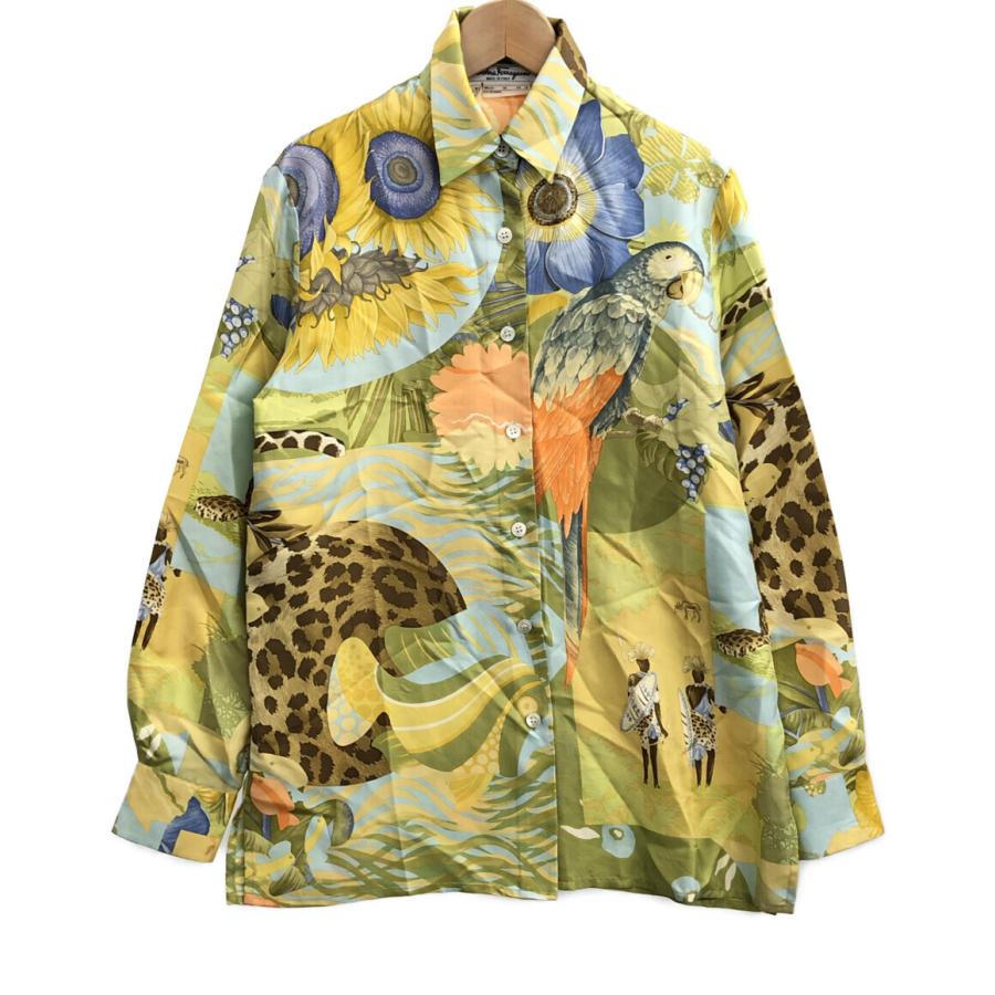 サルバトーレフェラガモ 長袖シャツ シルク100％ レディース SIZE 38 