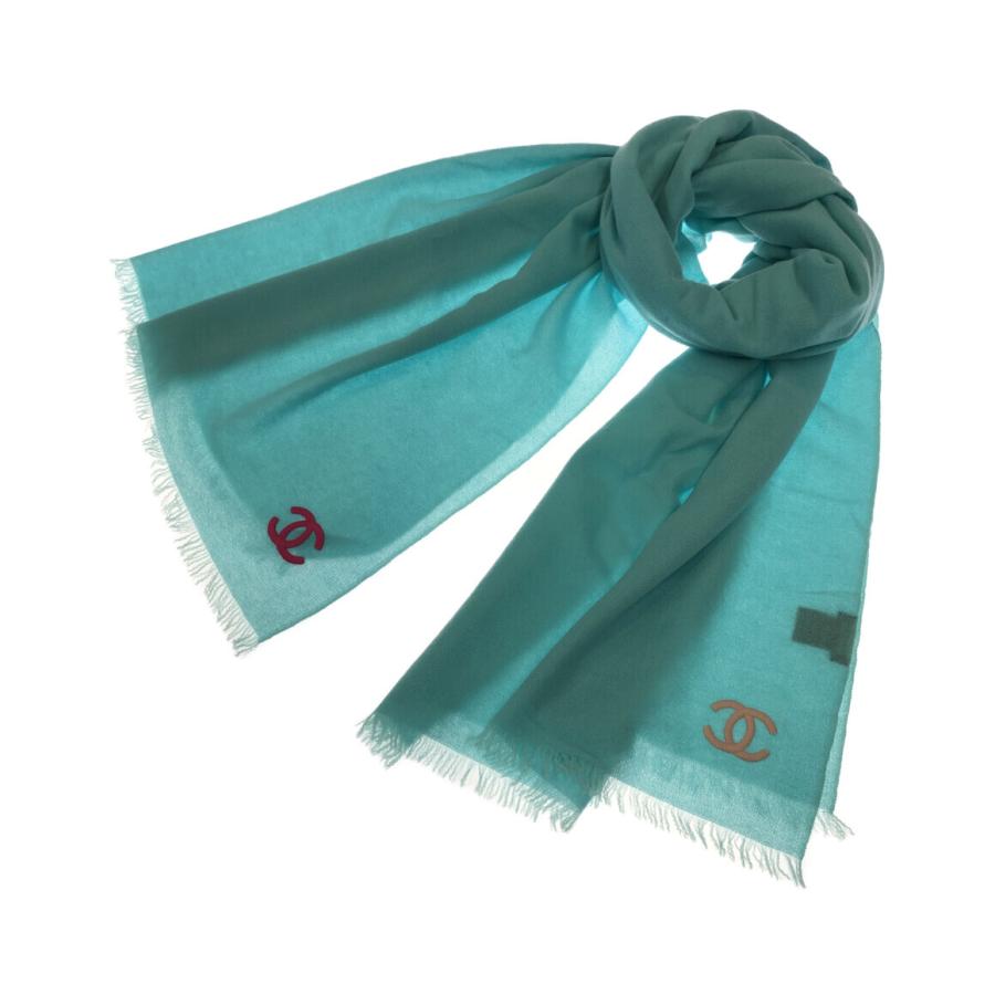 美品】シャネルCHANEL大判ショールスカーフ着画タグあり!ココマーク