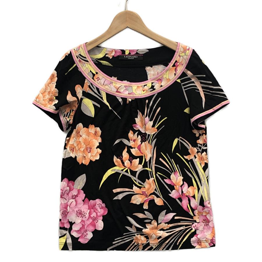 レオナール 半袖Tシャツ フラワー柄 レディース SIZE 40 (M) LEONARD 