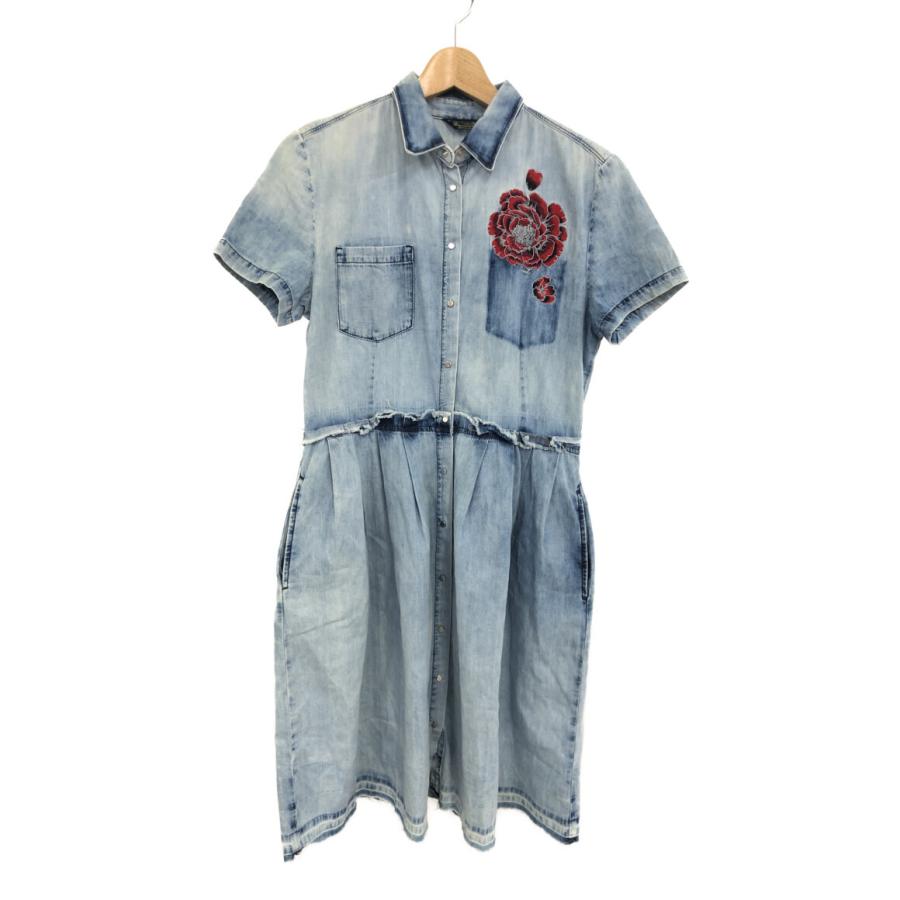 ディーゼル 半袖デニムワンピース 花柄 レディース SIZE M (M) DIESEL 