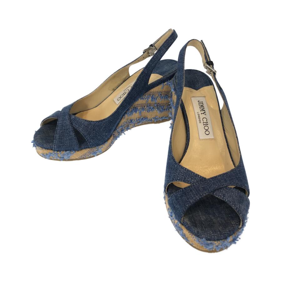 ジミーチュウ ウェッジソールデニムパンプス レディース SIZE 36 (M 