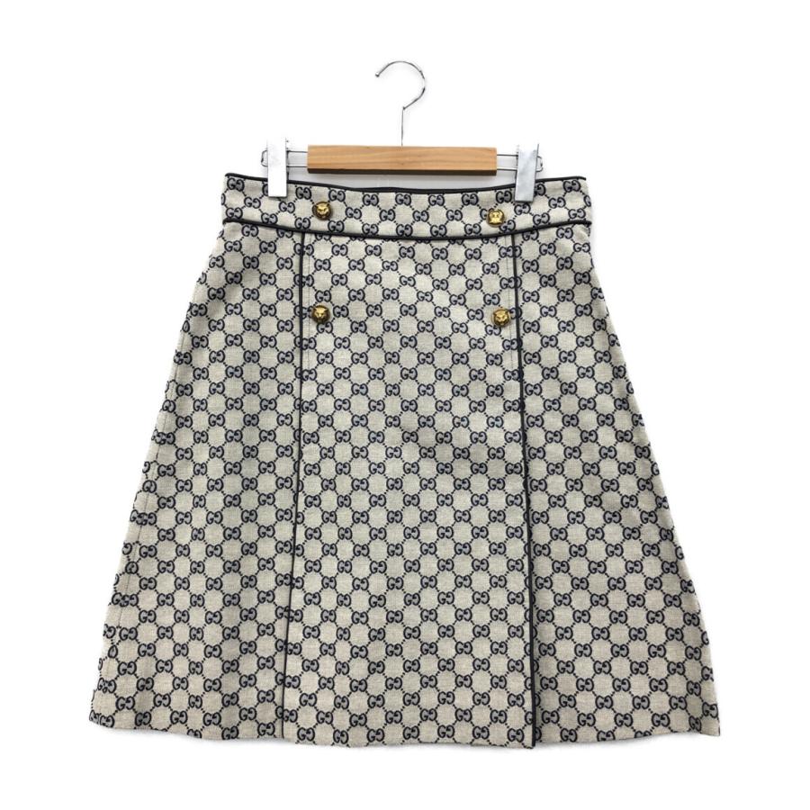 美品 グッチ GG柄膝丈スカート GGキャンバス レディース SIZE 44 (L  