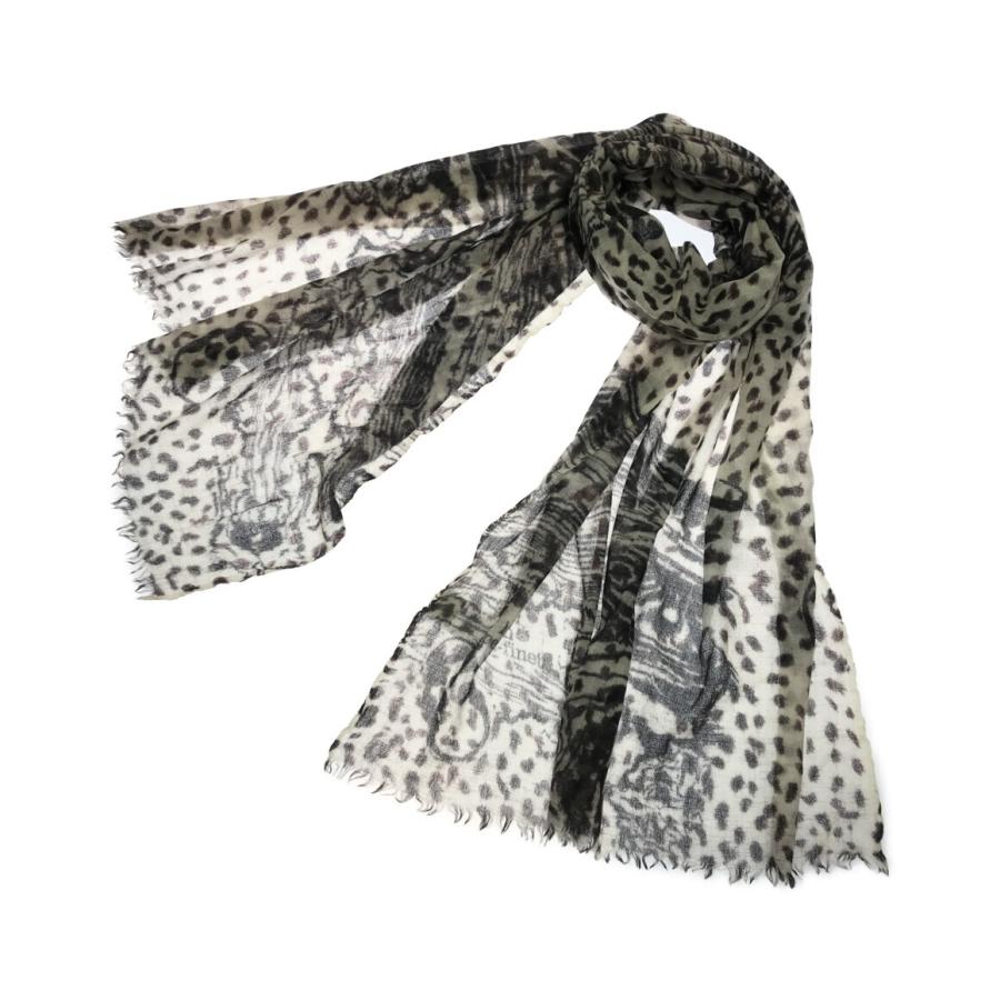 ルシアンペラフィネ ストール カシミヤ100％ スカル レオパード柄