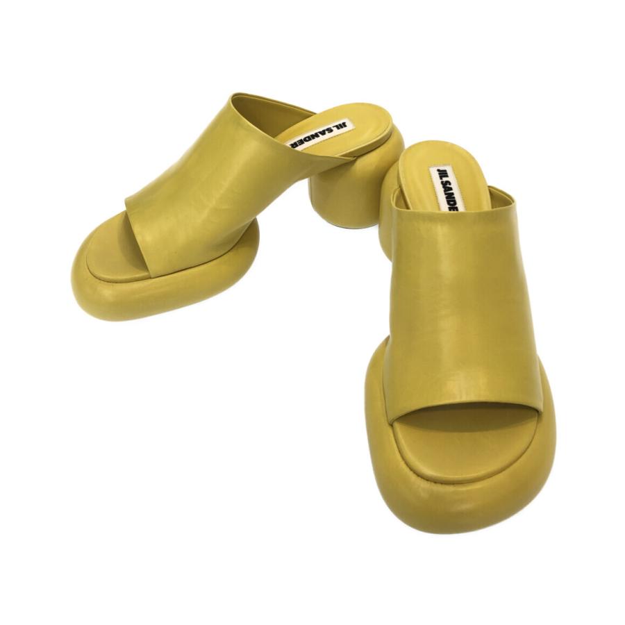 JIL SANDER ブロックヒールレザーミュールサンダルサイズ37