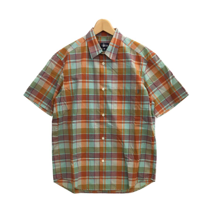 美品 ステューシー 半袖シャツ チェック柄 メンズ SIZE M (M) STUSSY 