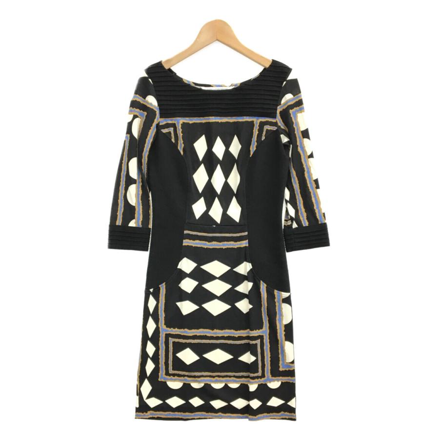 美品 ダイアンフォンファステンバーグ 長袖ワンピース シルク100  