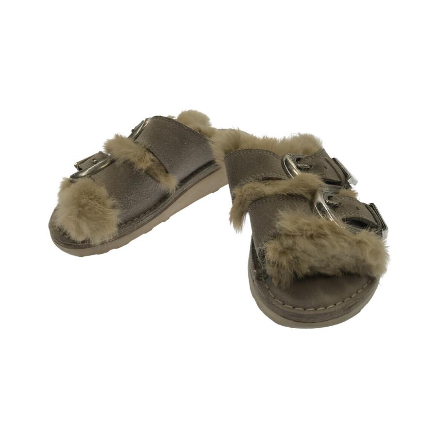 CAMINANDO カミナンド ファー サンダル 8 ブラウン カミナンド ダブルストラップファーサンダル レディース SIZE 5 (S