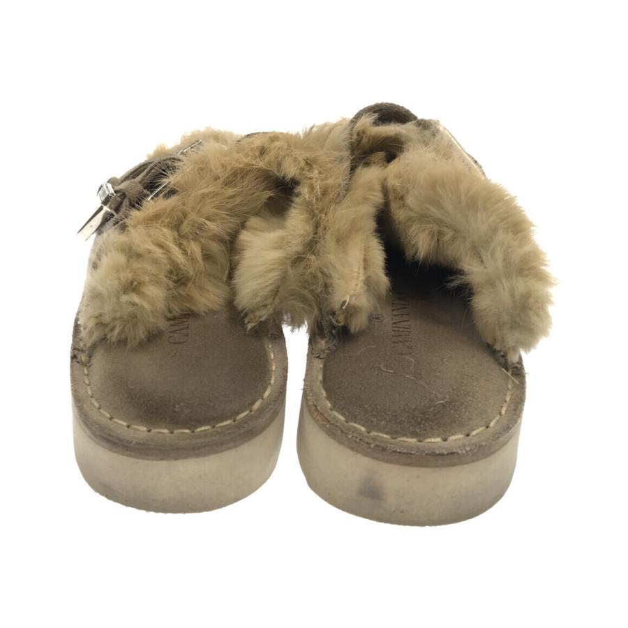 CAMINANDO カミナンド ファー サンダル 8 ブラウン カミナンド ダブルストラップファーサンダル レディース SIZE 5 (S