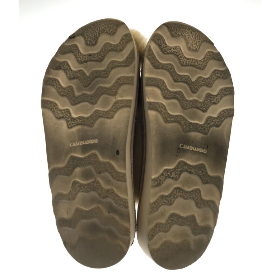 Caminando ファーサンダル ベージュ/ブラウン カミナンド ダブルストラップファーサンダル レディース SIZE 5 (S