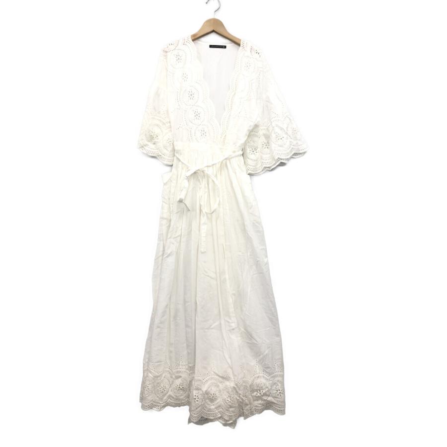 ツルバイマリコオイカワ 半袖レースワンピース カットワークレース  