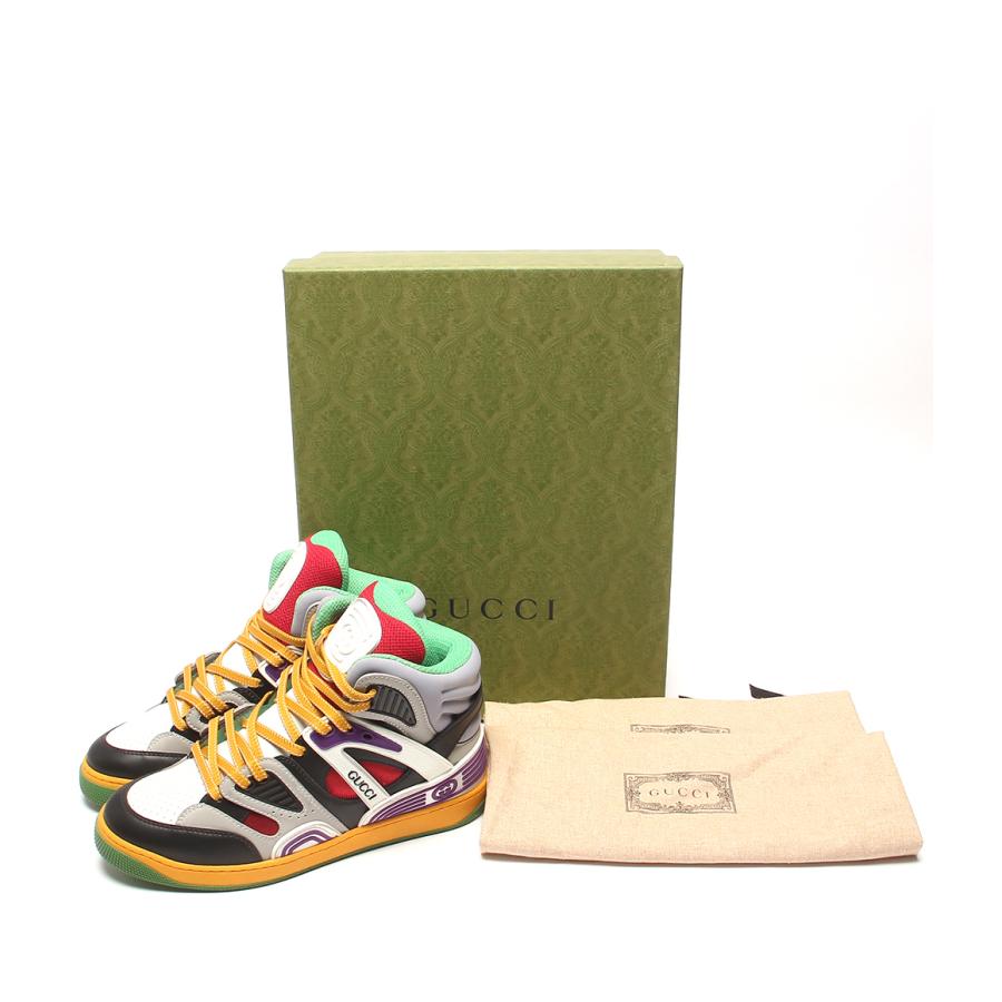 【関税込み】GUCCI★バスケット ハイカット スニーカー 美品 グッチ ハイカットスニーカー ヴィンテージ加工 BASKET