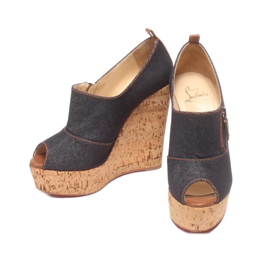 クリスチャンルブタンウエッジソールオープントゥ