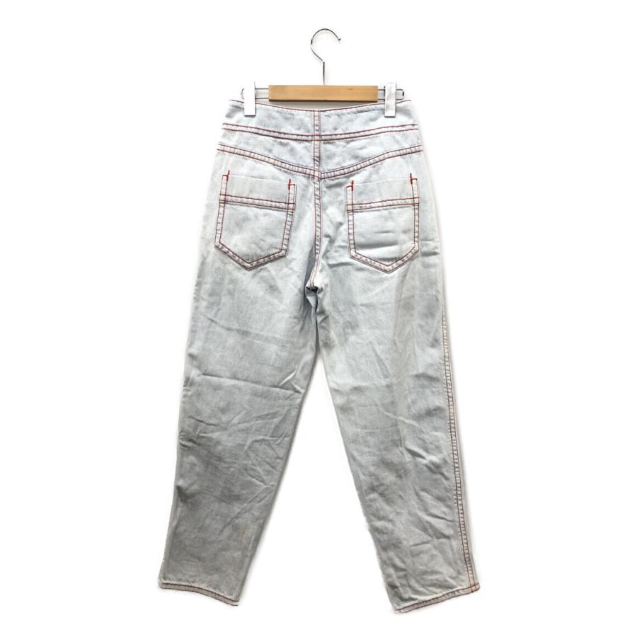 MARNI デニム ライトブルー デニムワイドレッグジーンズ、パッチディテール