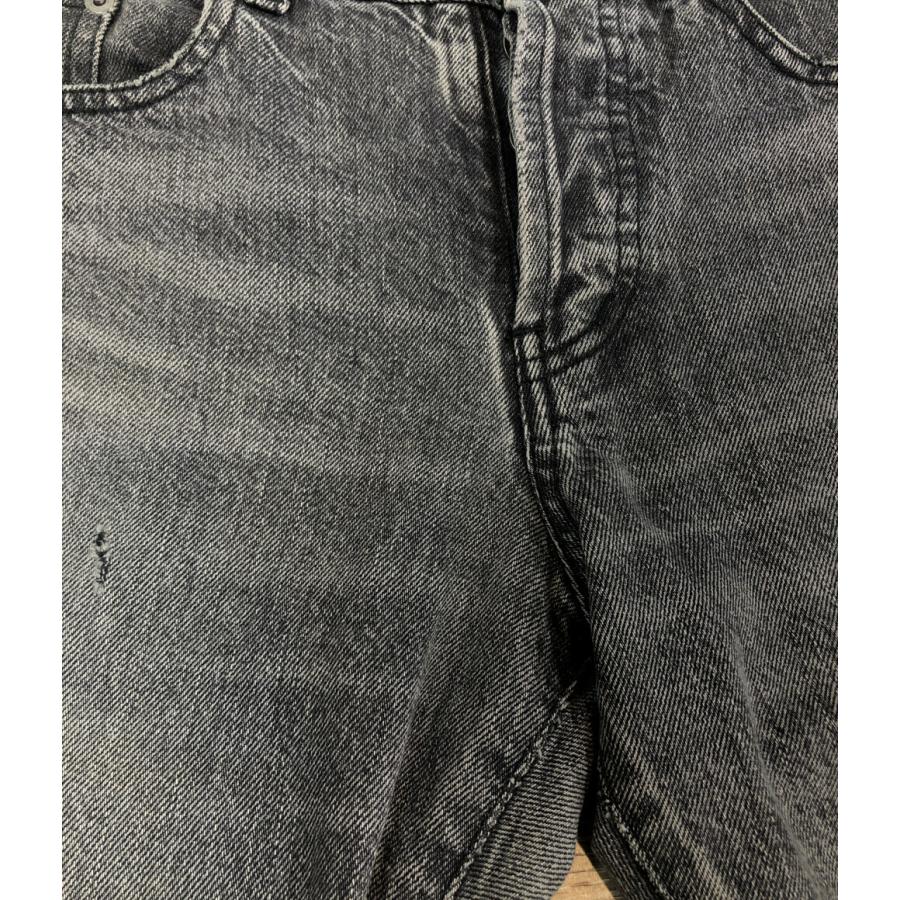 サンローランパリ ダメージ加工デニムパンツ ストレートジーンズ
