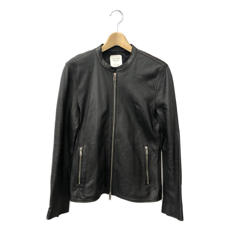 【美品】ユナイテッドトウキョウ　ラム シングルライダース　サイズ2 UNITED TOKYO ラムレザー シングルライダース2 M 黒