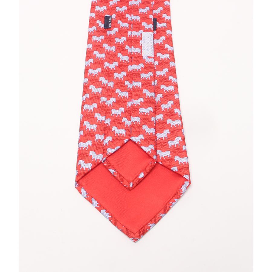 美品】HERMES エルメス シマウマ柄のネクタイピンク